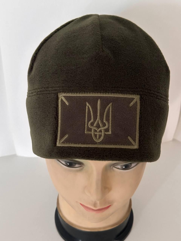 Шапка з гербом + ліпучка 1.0 олива