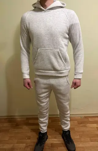 Gray Sports Suit Made of Turkish Fleece Jersey