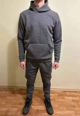 Dark grey fleece tracksuit
