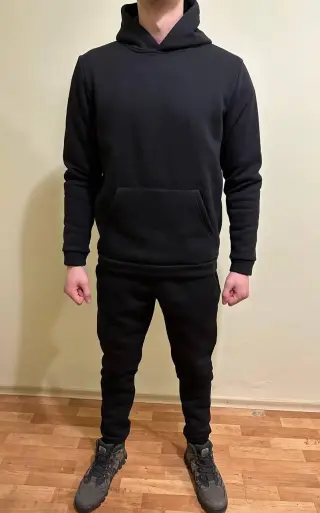 Black fleece tracksuit
