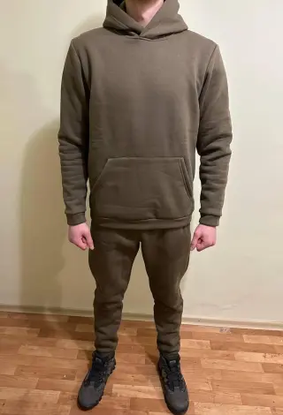 Olive fleece sports suit