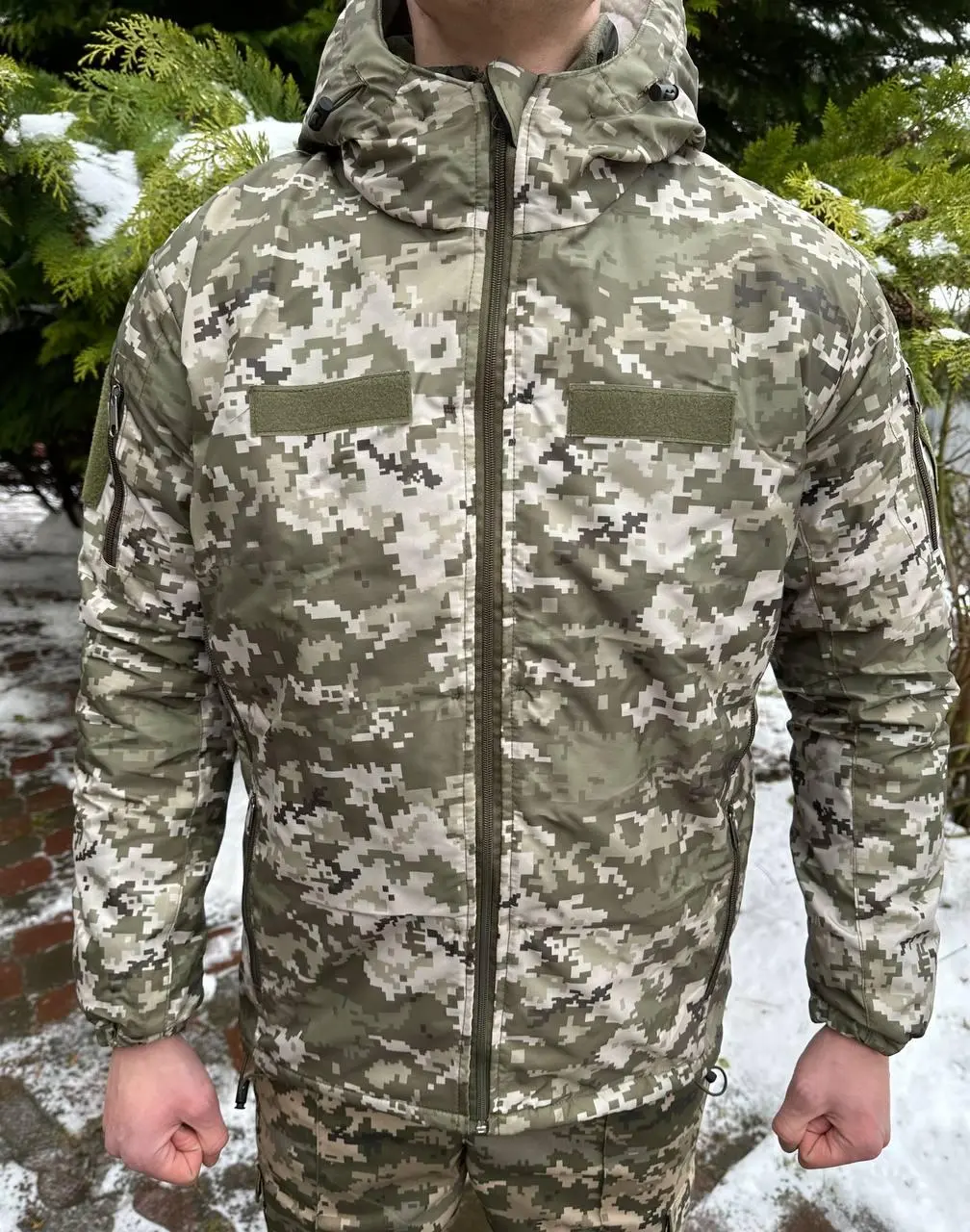Бушлат піксель з знімним хутром