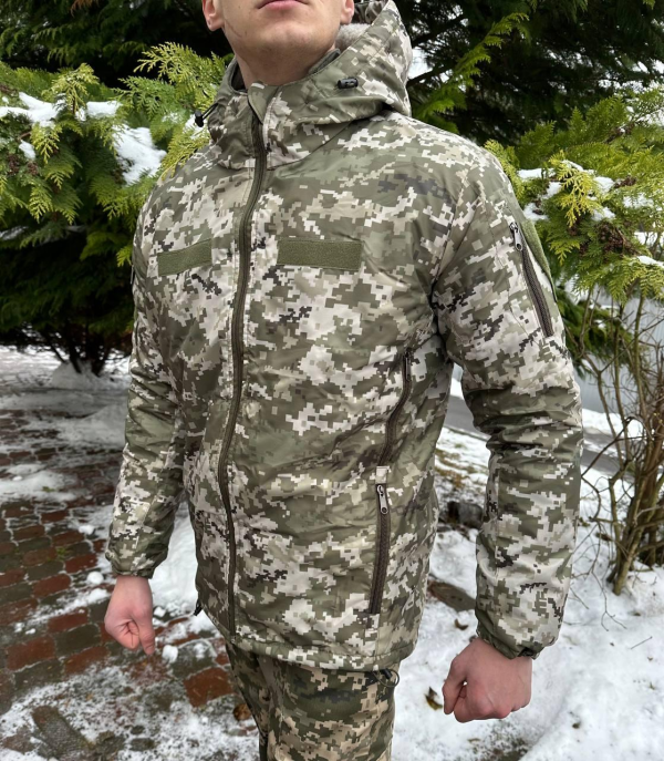 Бушлат піксель з знімним хутром