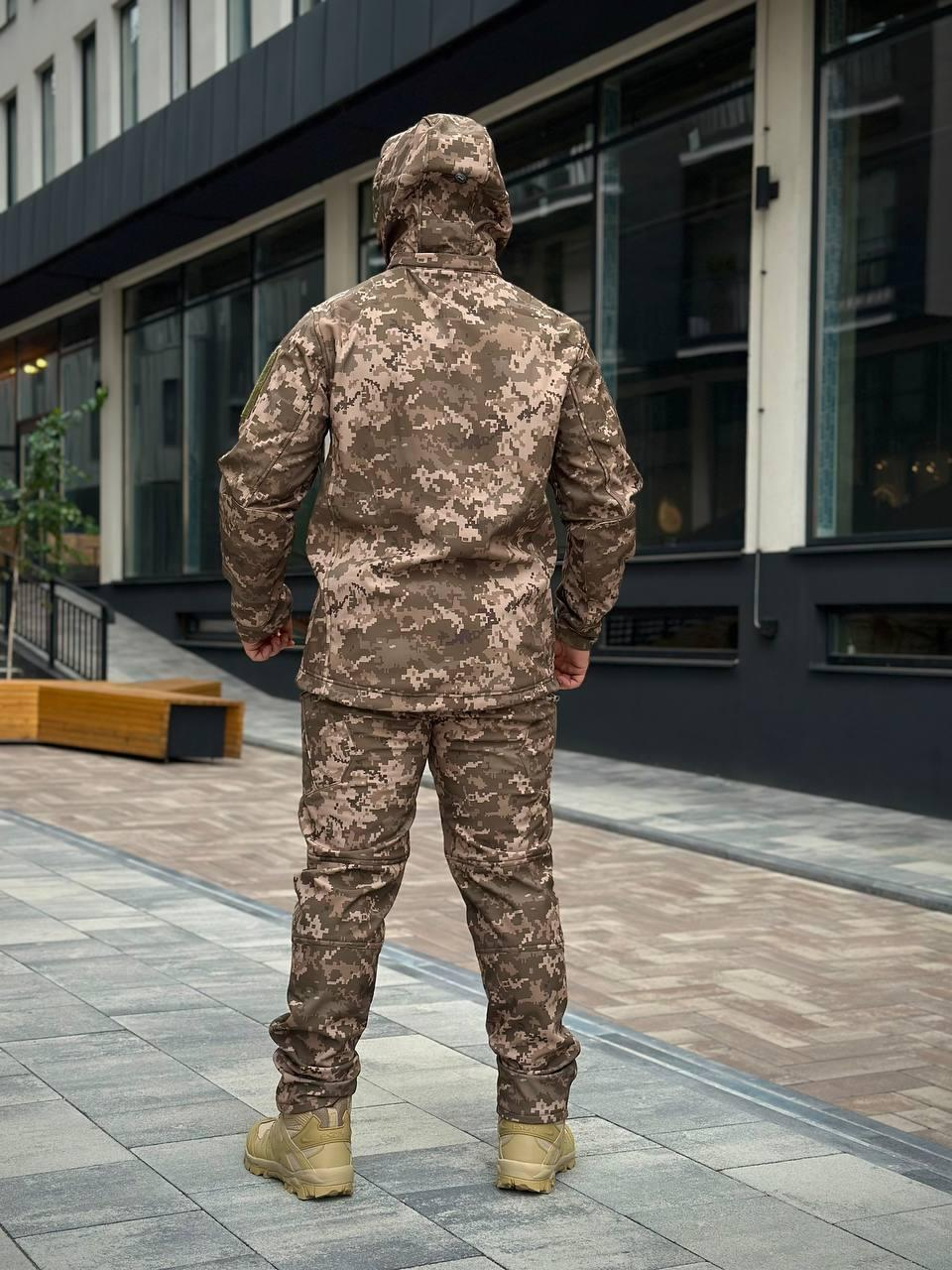 Тактичний костюм на флісі Soft Shell піксель