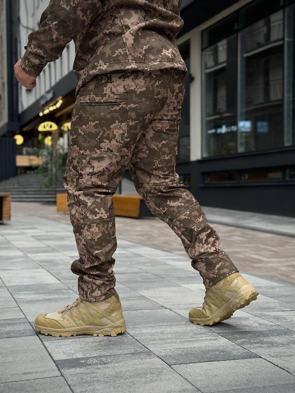 Тактичний костюм на флісі Soft Shell піксель