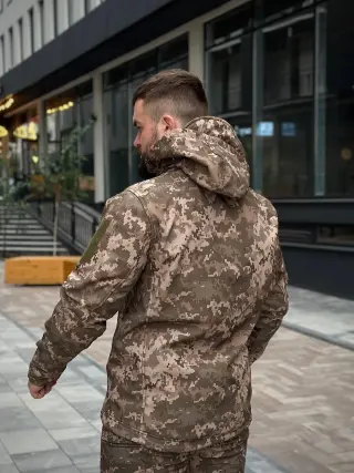 Тактичний костюм на флісі Soft Shell піксель