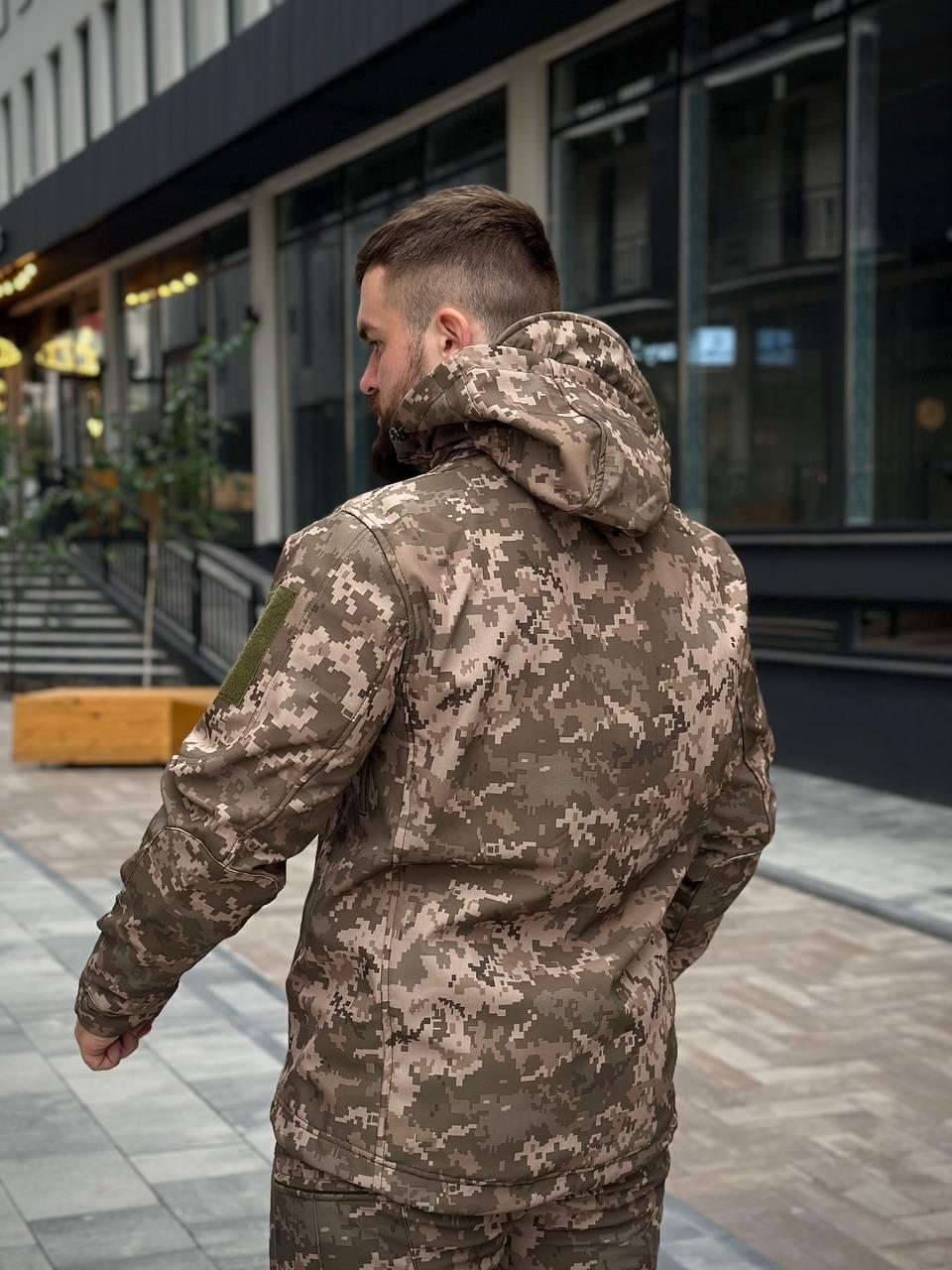 Тактичний костюм на флісі Soft Shell піксель