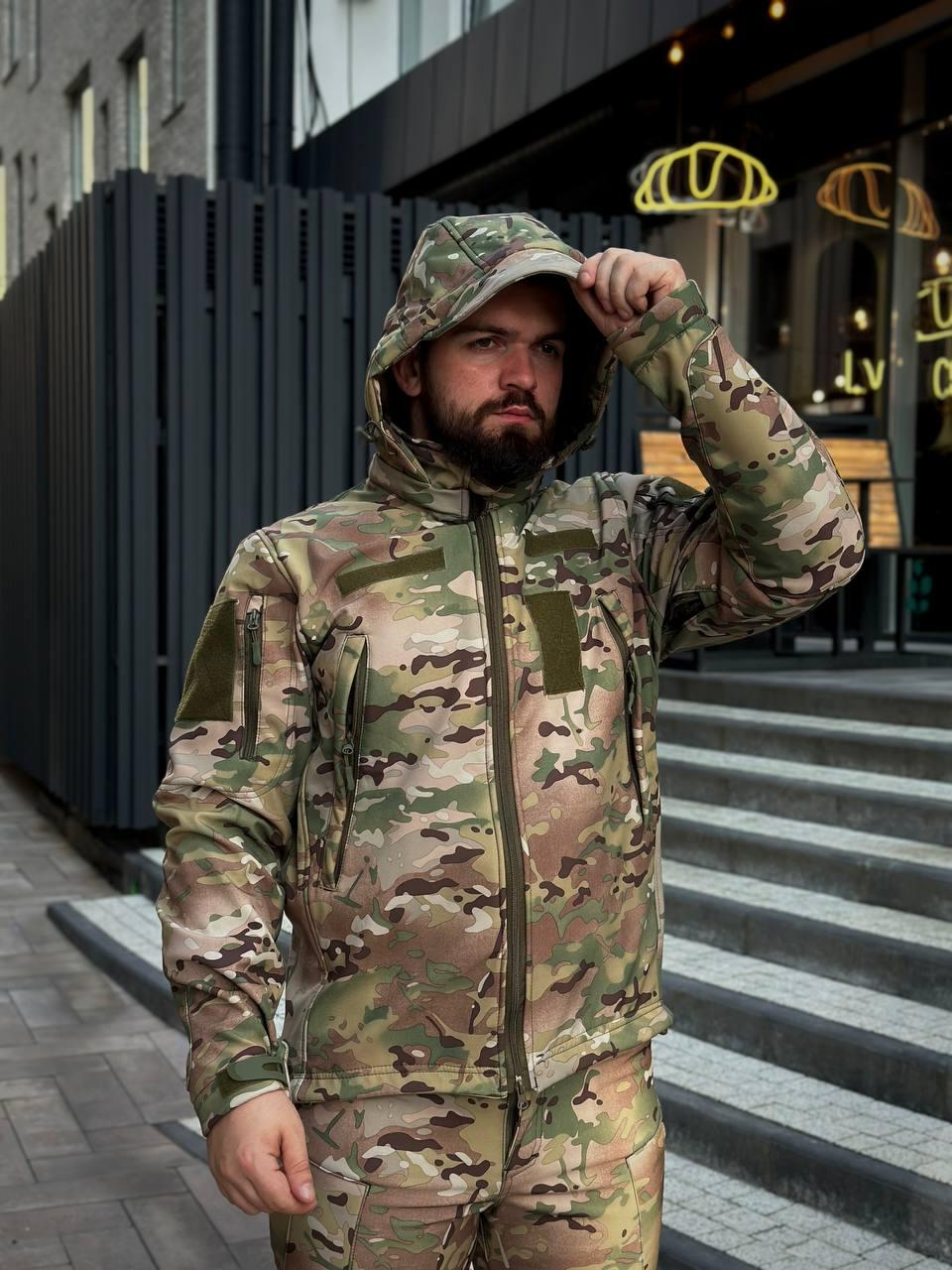 Тактичний костюм на флісі Soft Shell мультикам