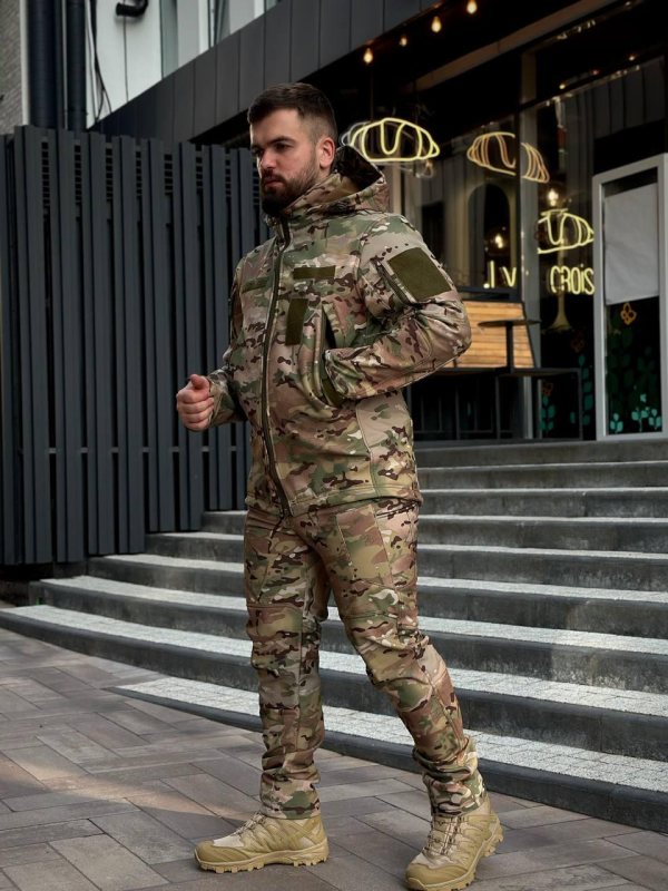 Тактичний костюм на флісі Soft Shell мультикам