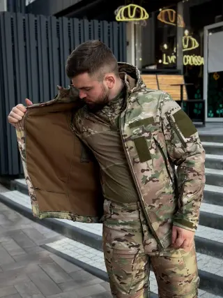 Тактичний костюм на флісі Soft Shell мультикам
