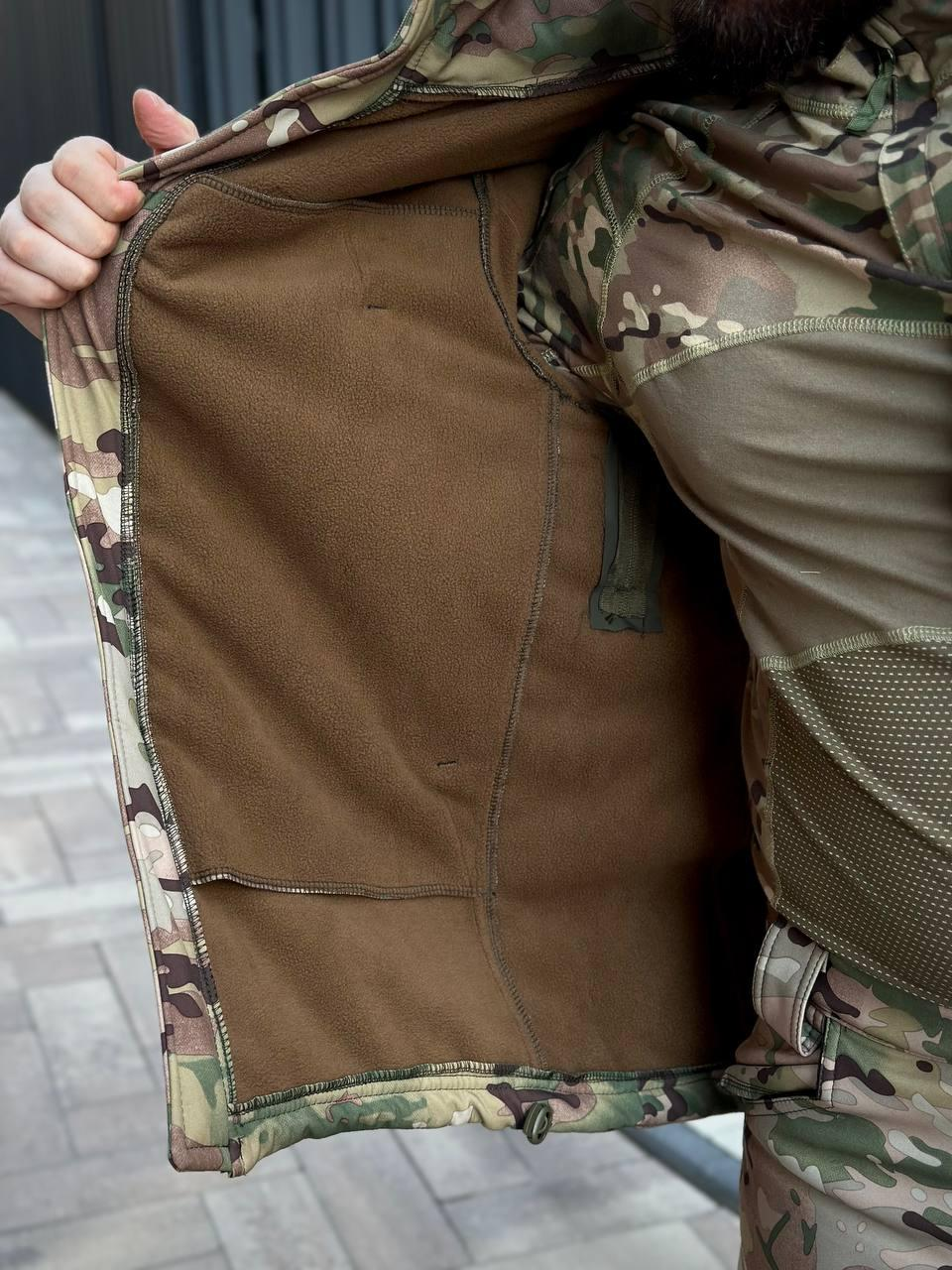 Тактичний костюм на флісі Soft Shell мультикам