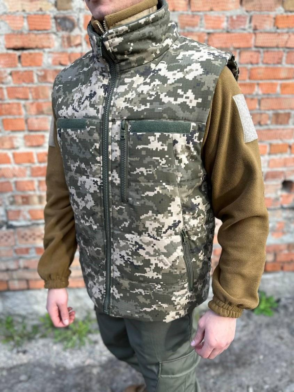 Жилетка піксель ріпстоп на флісі