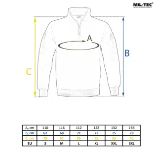 Кофта тактична MIL-TEC Tactical Sweatshirt Чорна