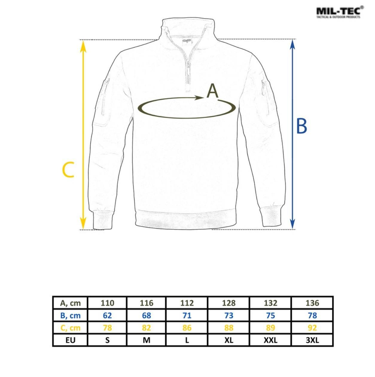 Кофта тактична MIL-TEC Tactical Sweatshirt Чорна