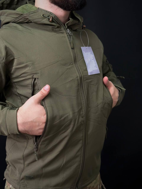 Тактична куртка soft shell olive BITT