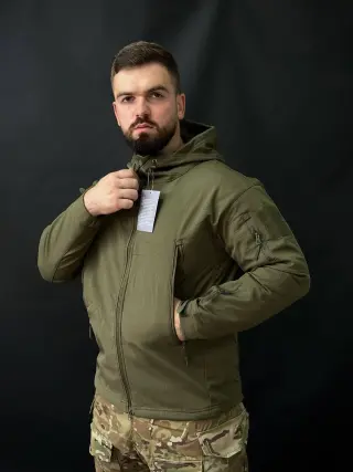 Тактична куртка soft shell olive BITT