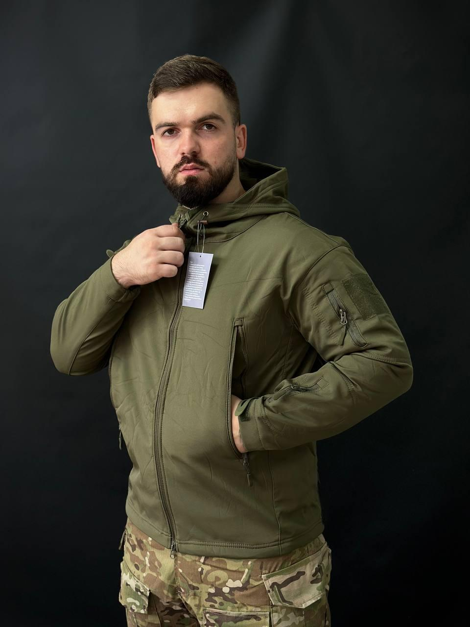 Тактична куртка soft shell olive BITT