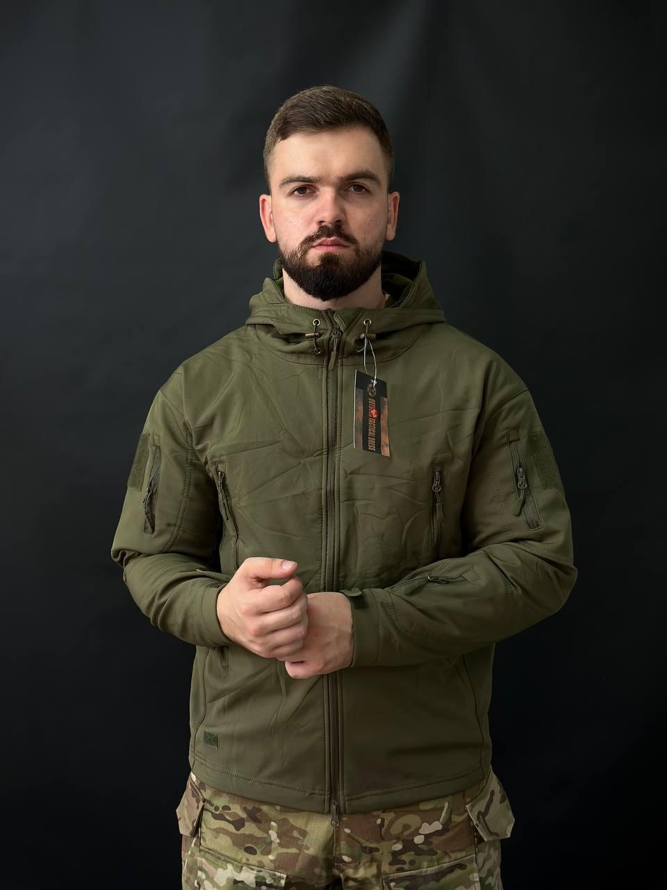 Тактична куртка soft shell olive BITT