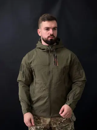 Тактична куртка soft shell olive BITT