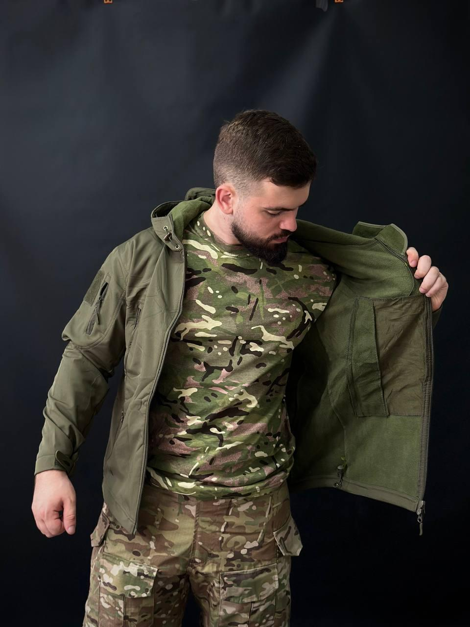 Тактична куртка soft shell olive BITT