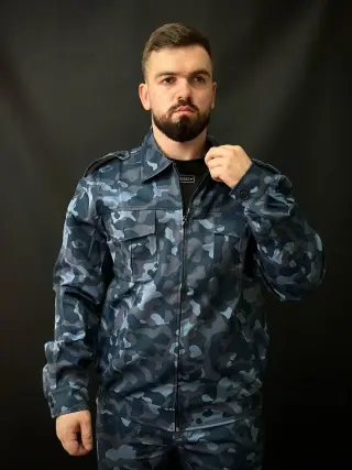 Камуфляжний костюм для охоронців Синій