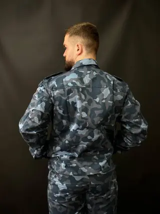 Камуфляжний костюм для охоронців Синій