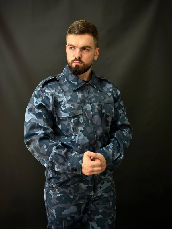 Камуфляжний костюм для охоронців Синій