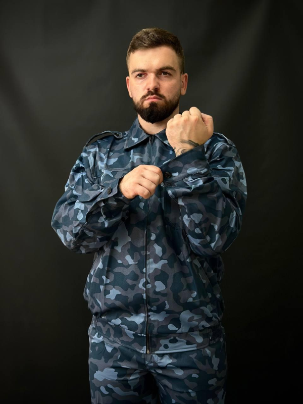 Камуфляжний костюм для охоронців Синій