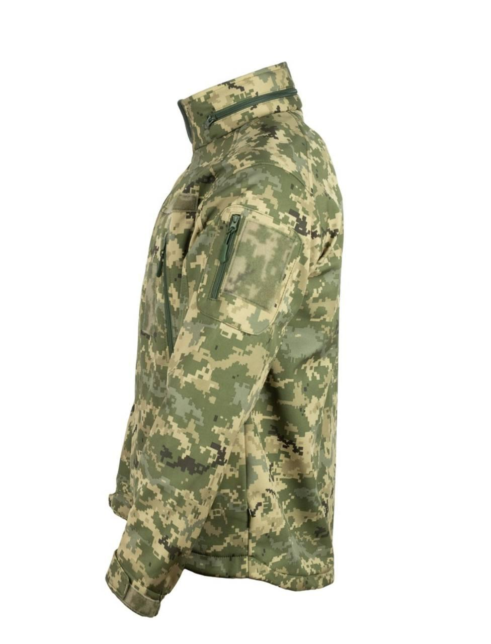 Куртка SoftShell з липучками для шевронів піксель V&T