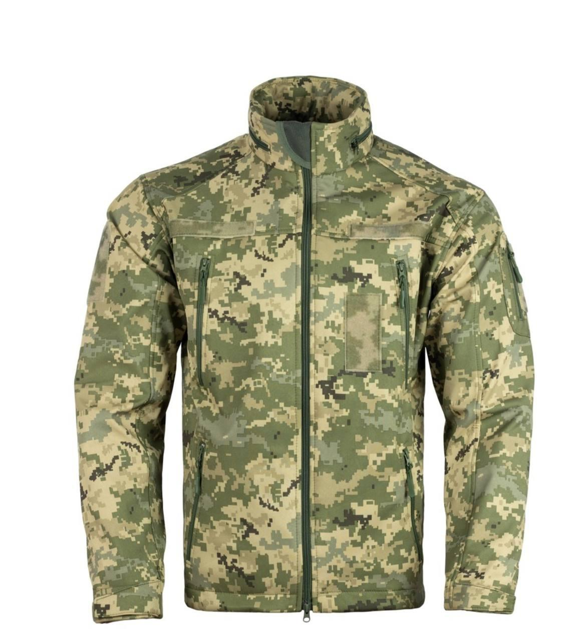 Куртка SoftShell з липучками для шевронів піксель V&T
