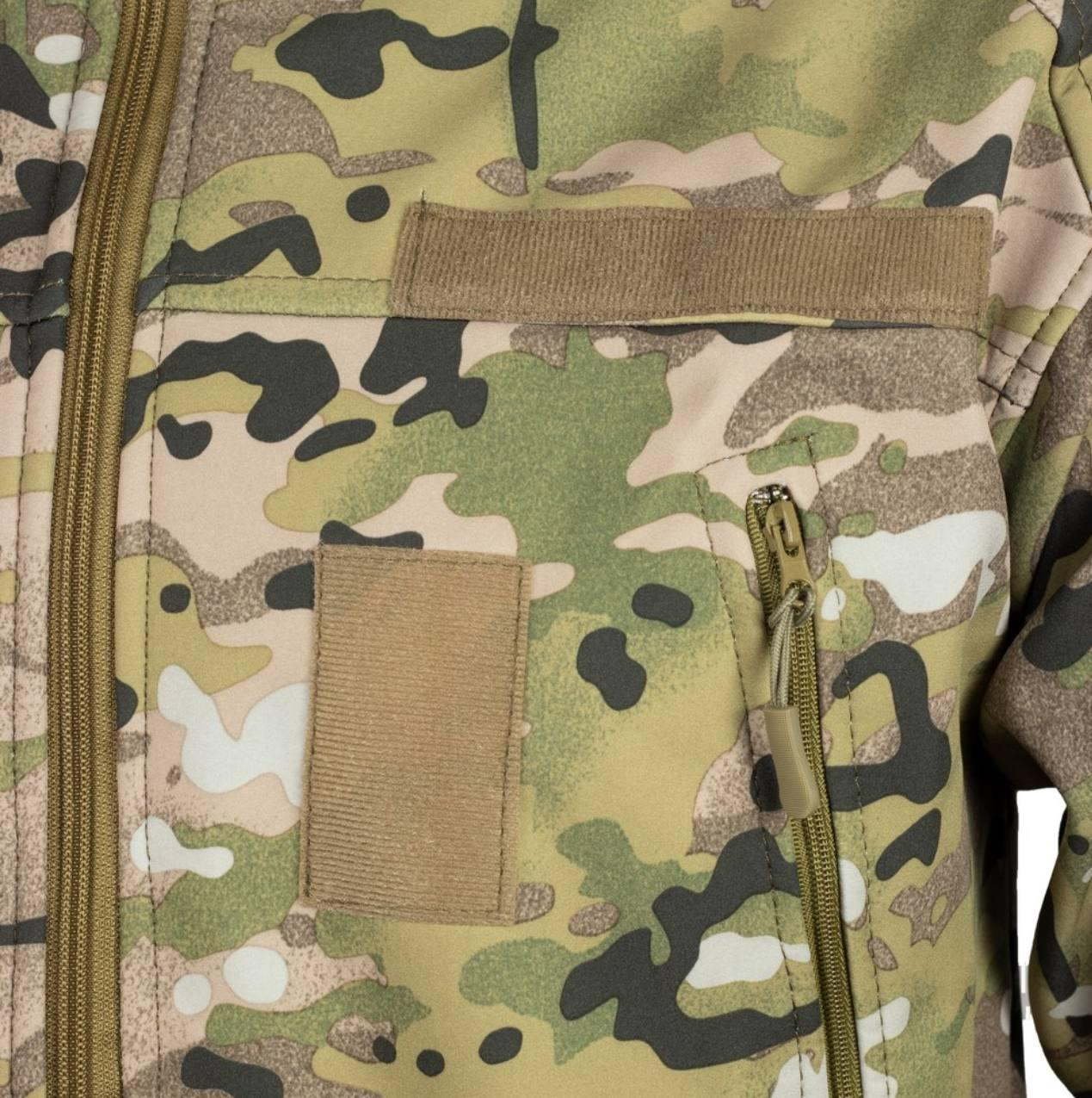 Куртка SoftShell з липучками для шевронів Multicam V&T