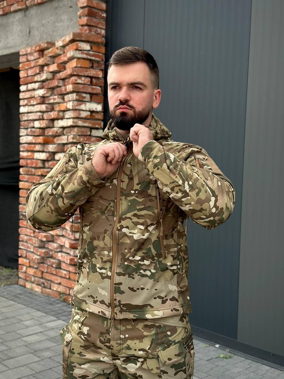 Утеплений костюм 3 в 1 🛑Soft Shell Esdy мультикам з бойовою рубашкою Han Wild Multicam