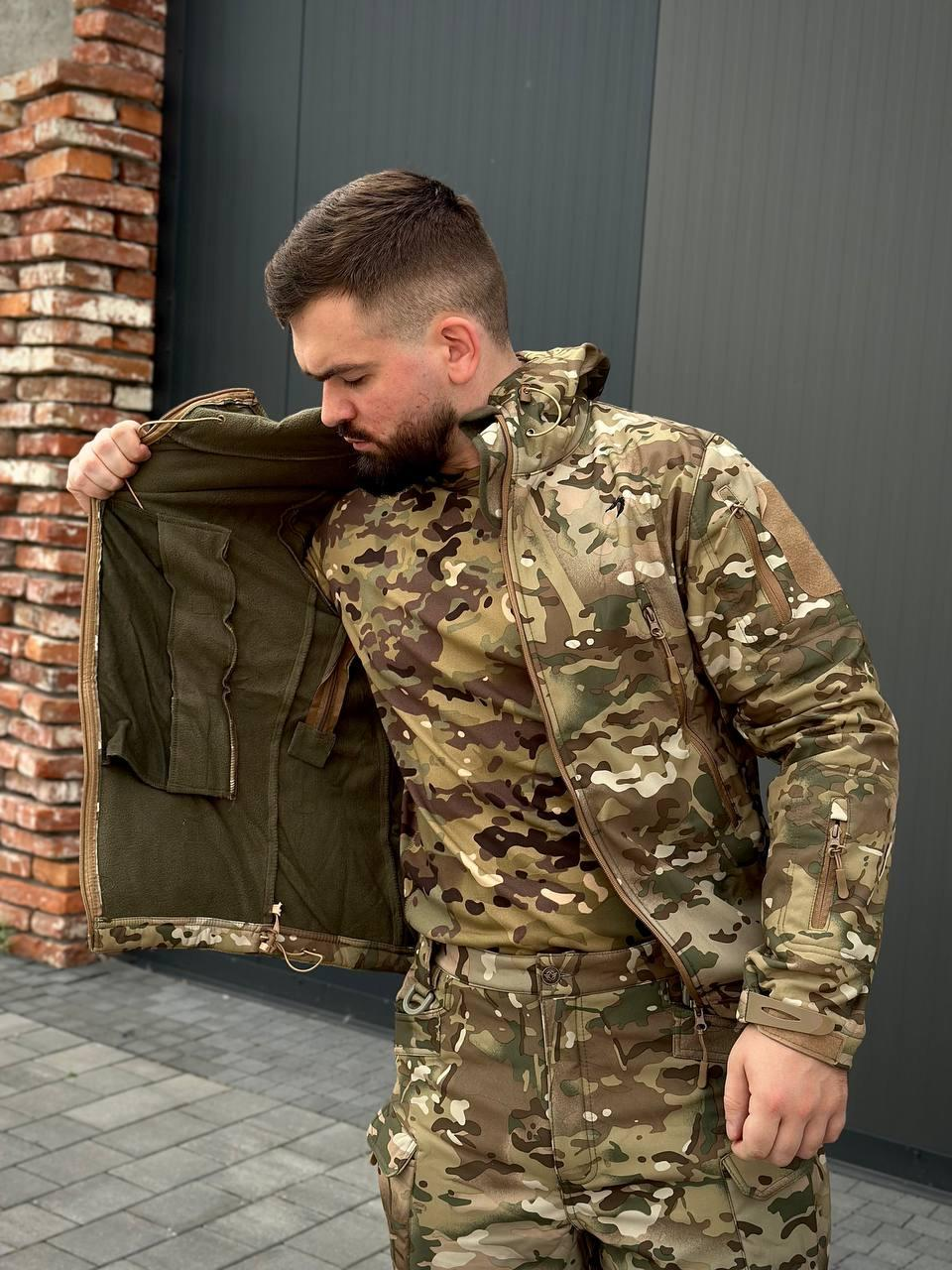 Утеплений костюм 3 в 1 🛑Soft Shell Esdy мультикам з бойовою рубашкою Han Wild Multicam