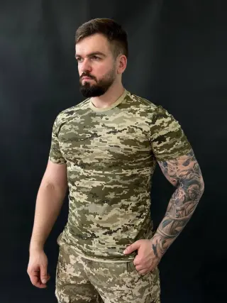 Футболка тактична V&T бавовняна піксель