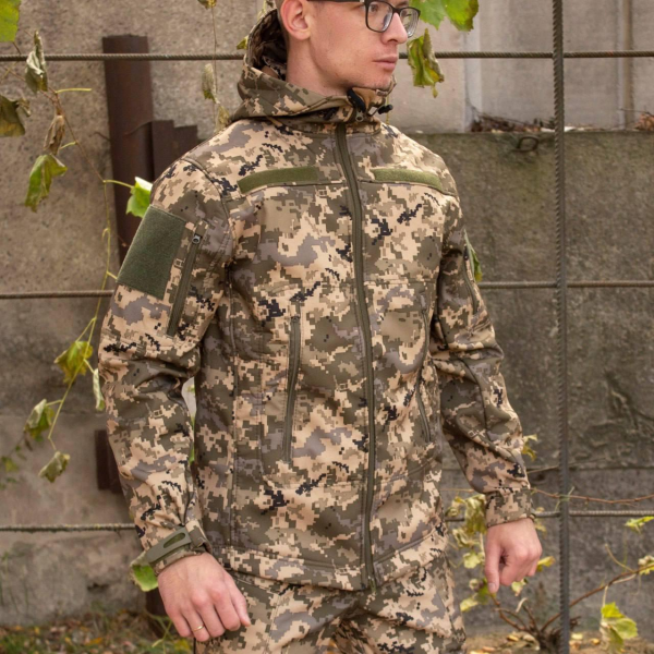 Куртка Soft Shell піксель Софтшелл Демісезон