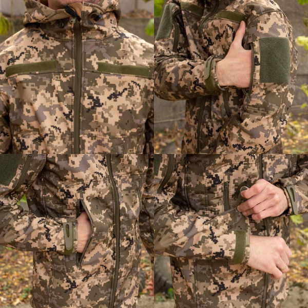 Куртка Soft Shell піксель Софтшелл Демісезон