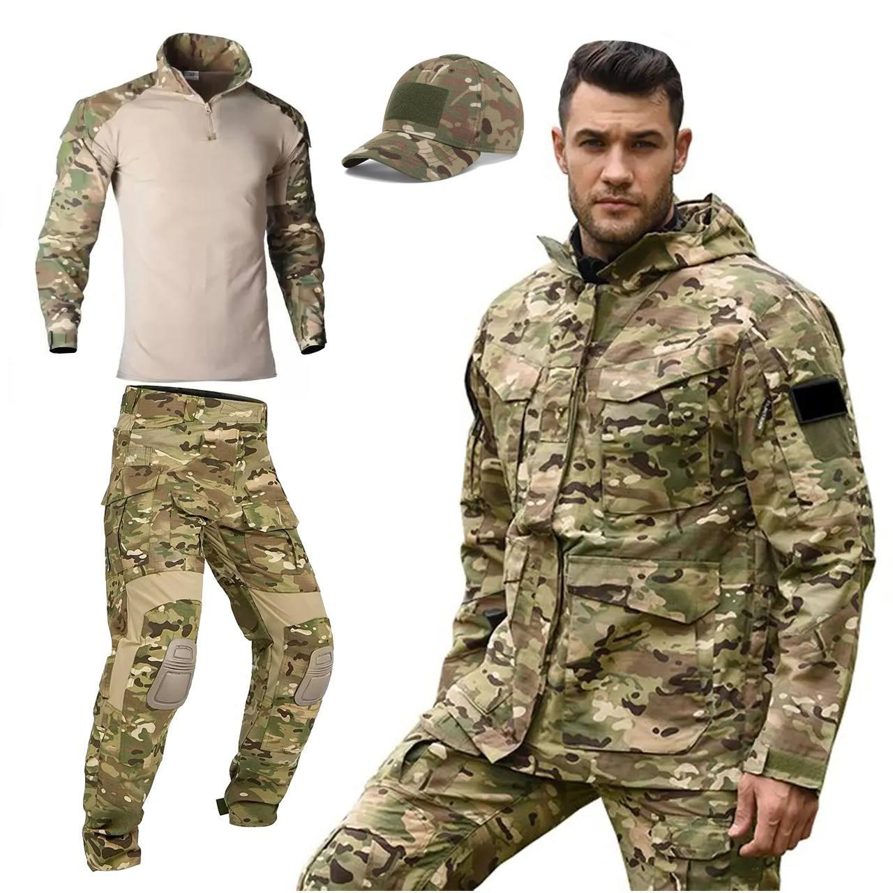 Комплект форми HAN WILD М88 куртка + штани + убакс + кепка мультикам