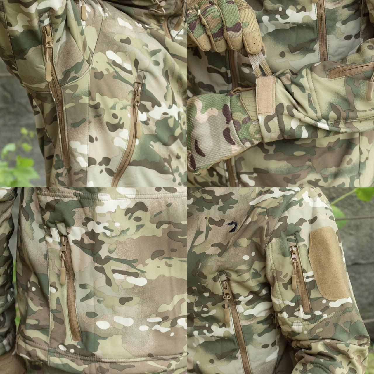 Комплект форми Soft Shell мультикам куртка та штани G2 з наколінниками