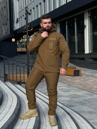 Тактичний костюм на флісі Soft Shell койот