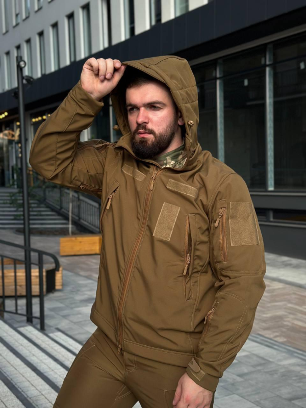 Тактичний костюм на флісі Soft Shell койот
