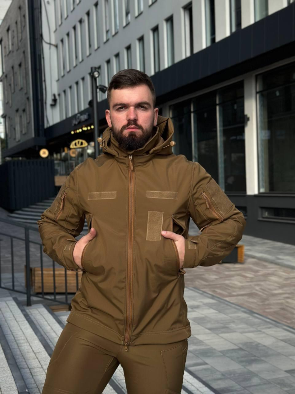 Тактичний костюм на флісі Soft Shell койот