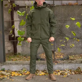 Костюм софтшел Gwild Олива Soft Shell на флісі