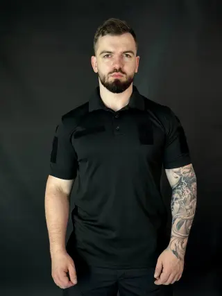 Tactical CoolMax Polo with "Police" Print Black