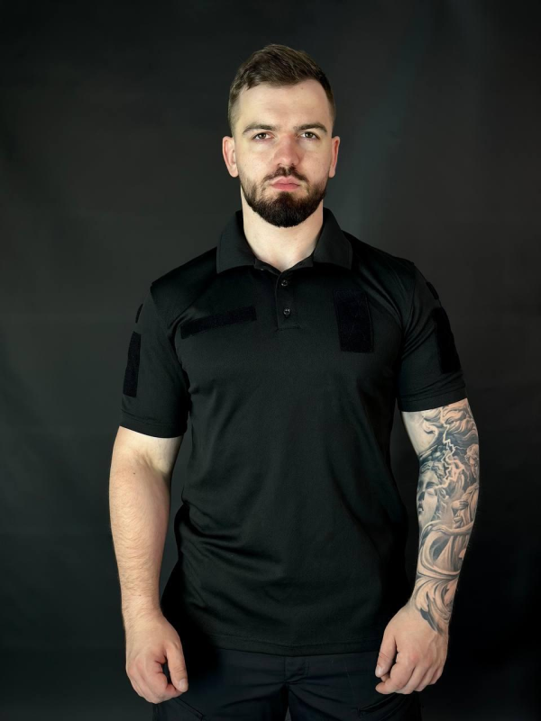 Чорне Поло Поліція CoolMax