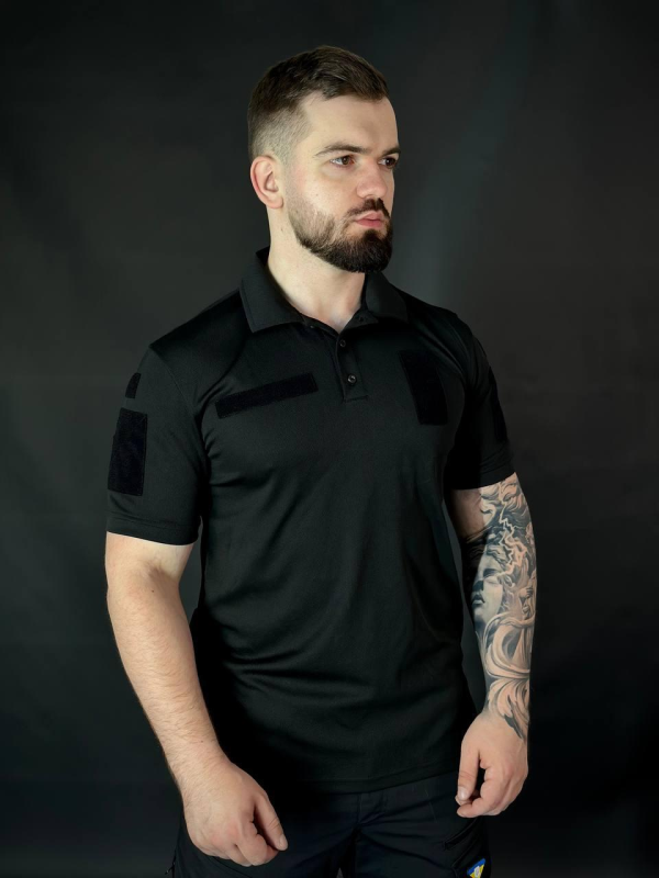 Чорне Поло Поліція CoolMax