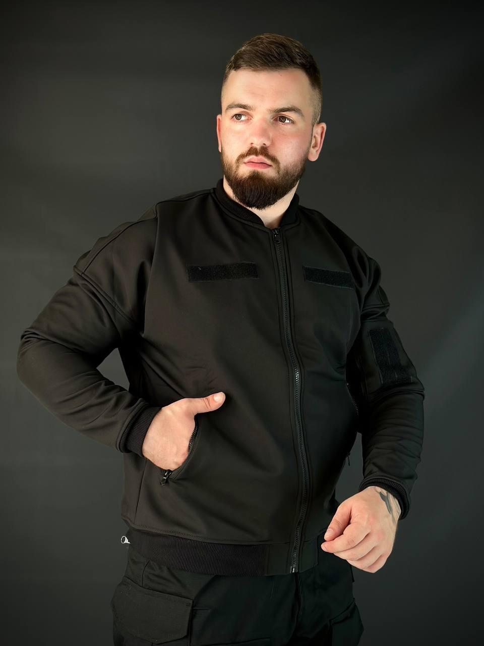 бомбер чорний
