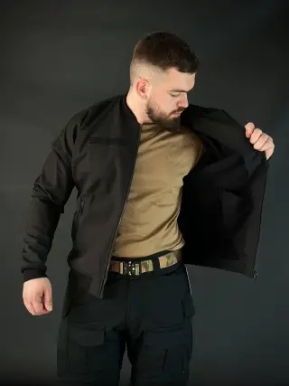 бомбер чорний