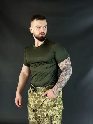 Футболка олива сітка Джерсі