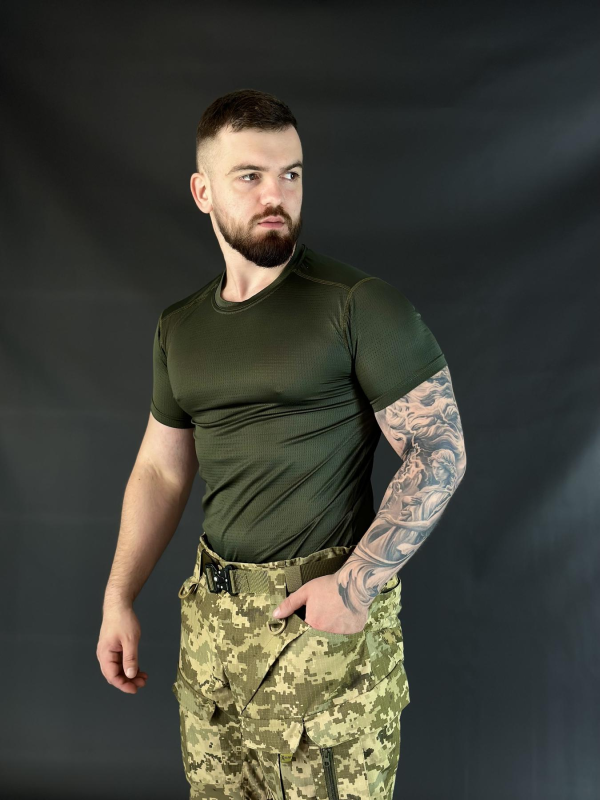Футболка олива сітка Джерсі