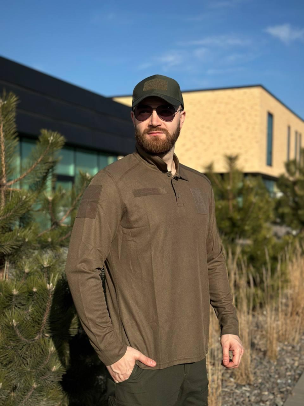 Військове поло Олива Coolpass Olive довгий рукав Military
